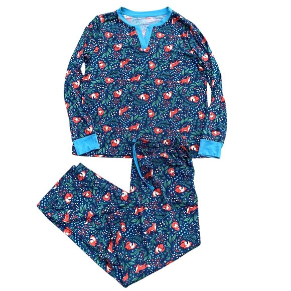 Duluth Trading Co Other - Duluth Trading Co Soft Jam Fox Pajama Set Sz L Blue Rust Lounge Sleep Soft